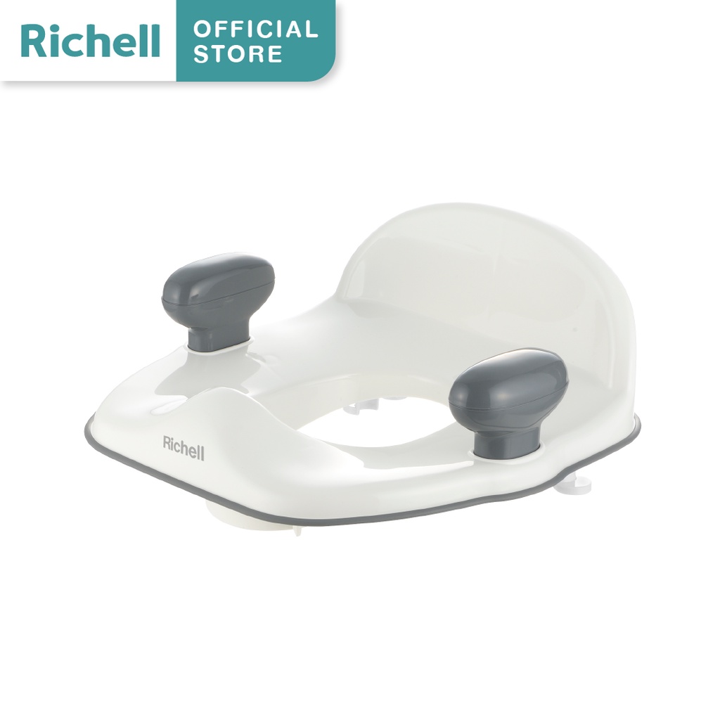 Bô vệ sinh kèm bệ lót thu nhỏ bồn cầu Richell Nhật Bản chất liệu kháng khuẩn có tay vịn cho bé | Baby