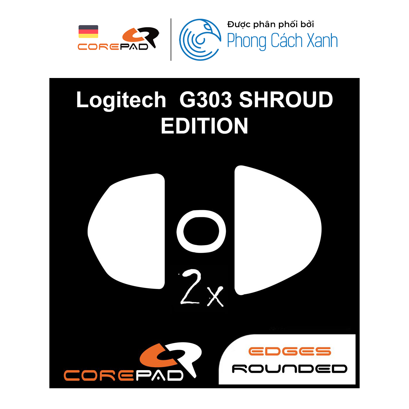 Feet chuột PTFE Corepad Skatez PRO Logitech G303 Shroud Edition (2 bộ) - Hàng Chính Hãng