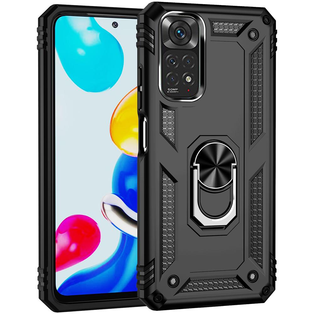 Ốp lưng cho Xiaomi Redmi Note 11 11S 4G chống sốc 2 lớp kèm nhẫn iring làm giá đỡ