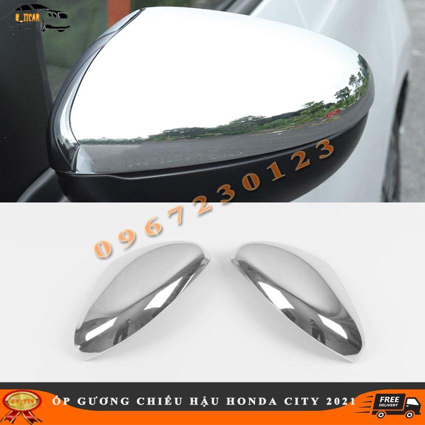 Bộ 2 Ốp Gương Chiếu Hậu cho HONDA CITY 2021 Cacbon Và Mạ Crom Chuẩn Phom Xe