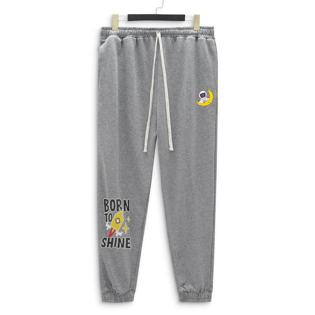 Quần thun dài jogger vải nỉ in hình tên lửa bigsize nam