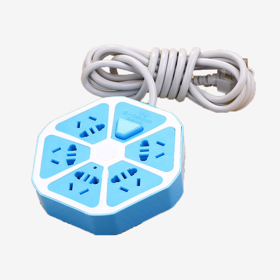 Ổ Cắm Điện Lục Giác 220VAC 10A 1.5m Cổng Sạc USB