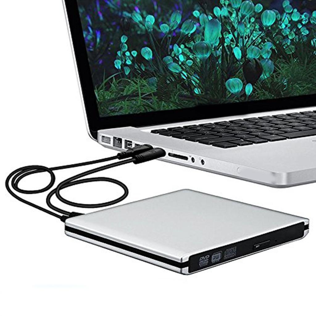 External CD Drive Burner CD Player CD ROM DVD-RW Rewriter with Aluminum Housing USB 3.0 SATA Optical Drive for Mac Air Pro Windows 10 / Win7 / Win 8 Desktop Laptop