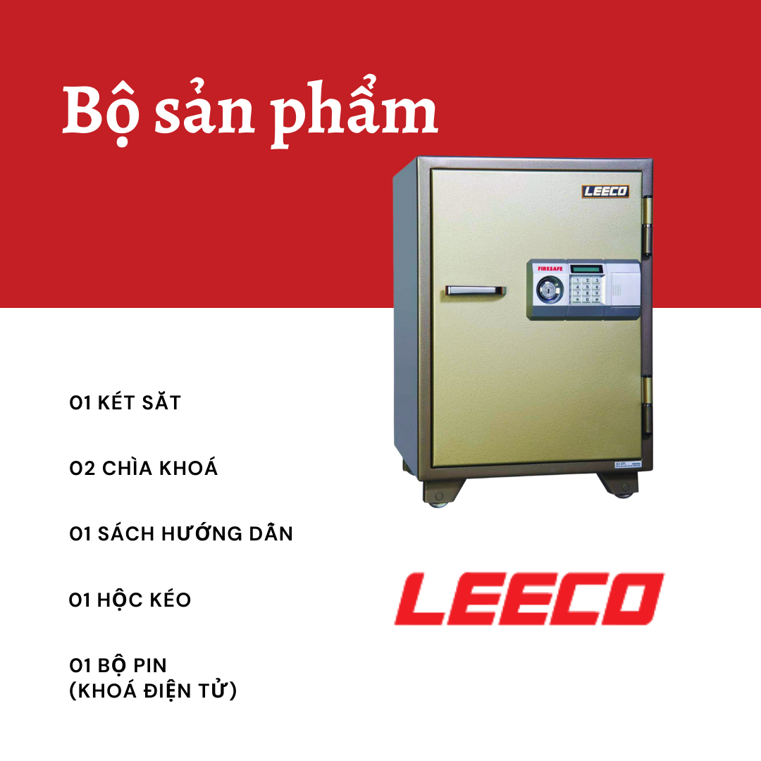 Két sắt Thái Lan LEECO SD Nặng 105kg, Cao 67cm, Chịu Nhiệt Độ 1050 Độ C Trong 120 Phút, Chống Trộm Cao Cấp - Hàng Chính Hãng