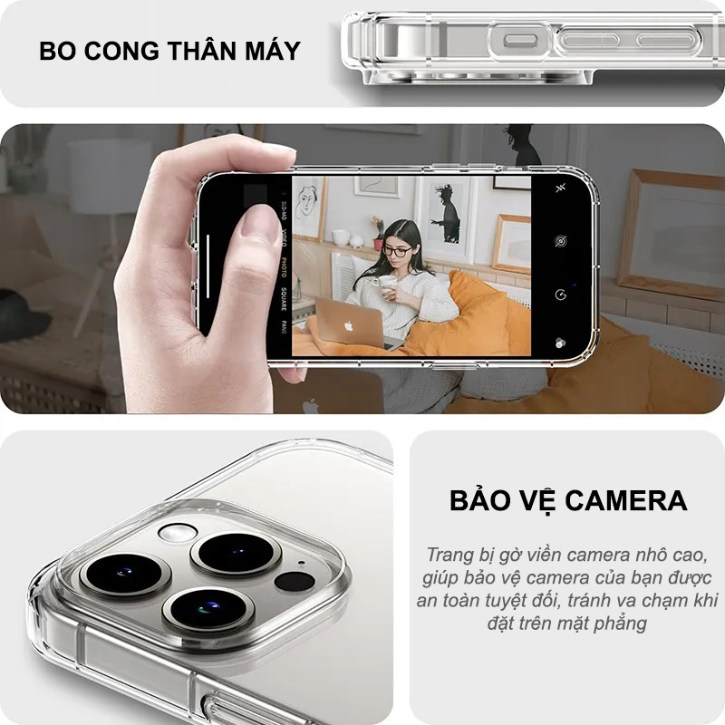 Ốp lưng trong suốt chống va đập cho iPhone 15 Pro Max/ iP 15 Pro/ 15 Plus/ iPhone15 hiệu likgus Crystal - Thiết kế viền dẻo, mặt lưng cường lực chống sốc - Hàng nhập khẩu