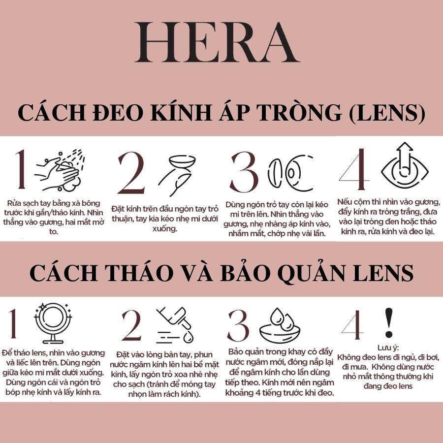 Lens 6 Tháng Xám Khói Vân Nâu Không Độ Kính Áp Tròng Màu Gray Không Cận AEMB GRAY - Hera