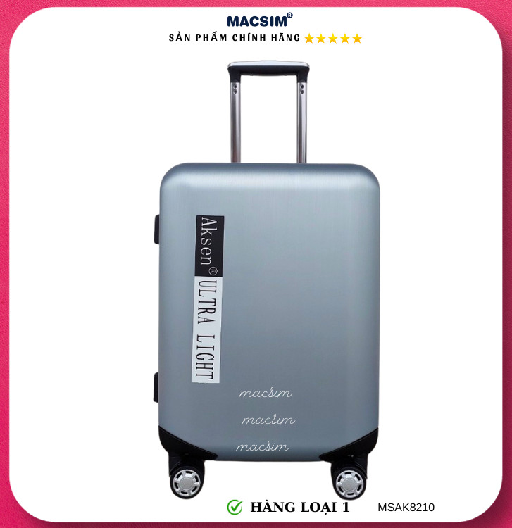 Vali cao cấp Macsim Aksen hàng loại 1 MSAK8210 cỡ 20inch- màu bạc