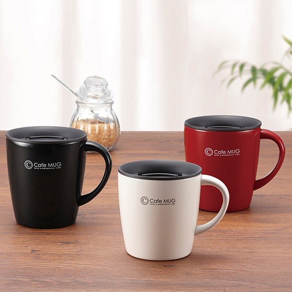 Ly giữ nhiệt nắp trượt, chống tràn Asvel Cafe Mug 330ml - Nội địa Nhật Bản