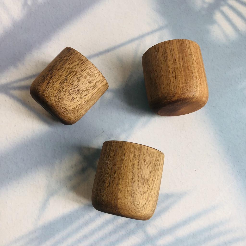 CỐC GỖ KEO 6x6 cm, Cốc Gỗ Uống Trà, Cà Phê, Chụp Ảnh Decor Của Craft Closet