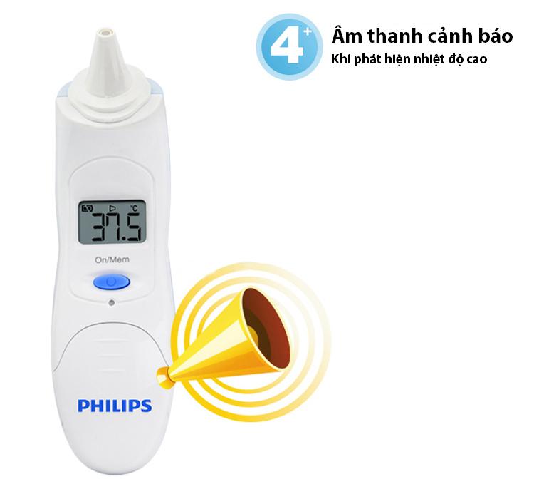 Nhiệt Kế Điện Tử Hồng Ngoại Đo Tai Philips TH889S - Hàng Nhập Khẩu