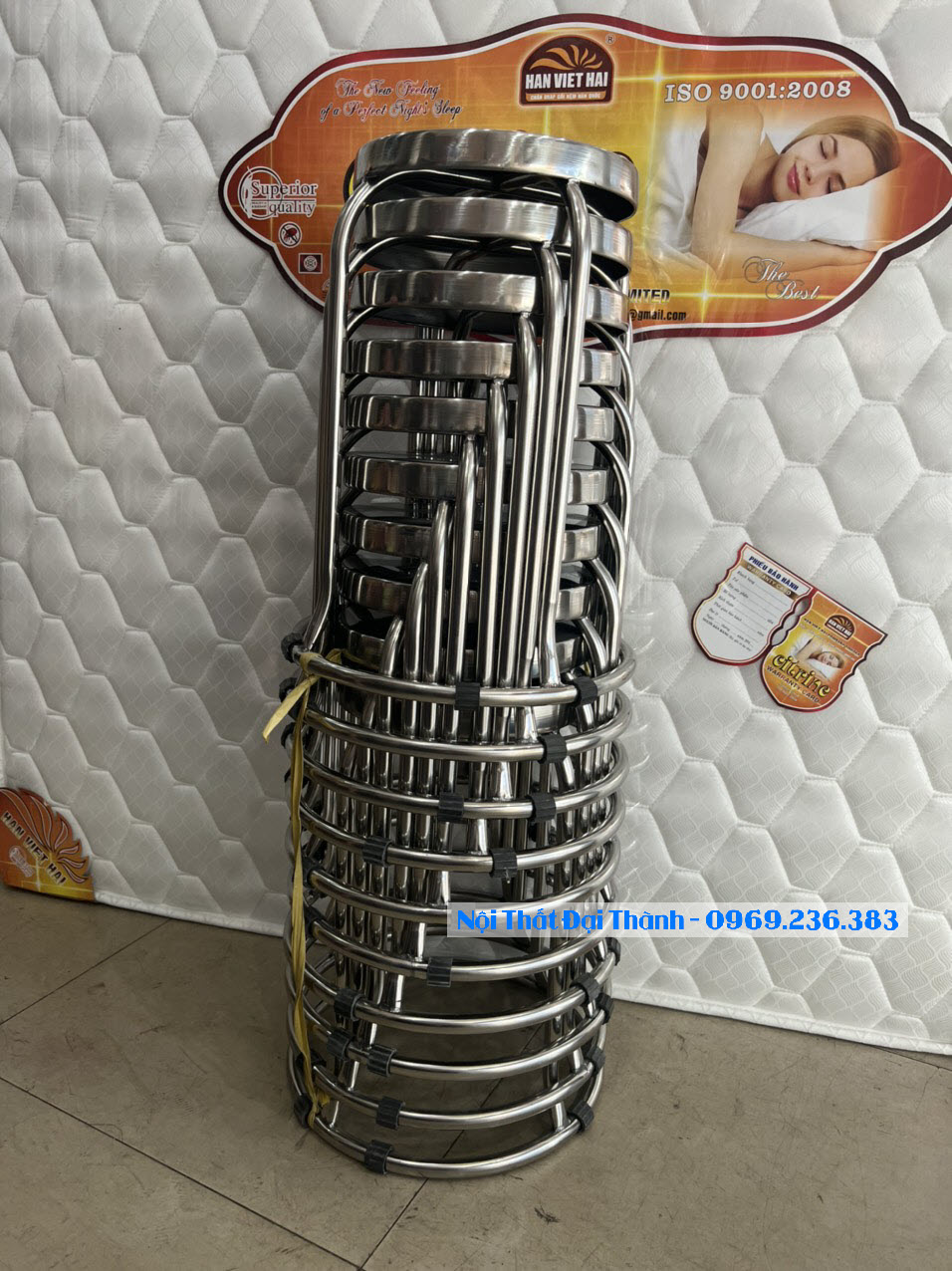 Ghế đẩu inox chân cao Đại Thành loại tốt mẫu mới (số lượng 10)