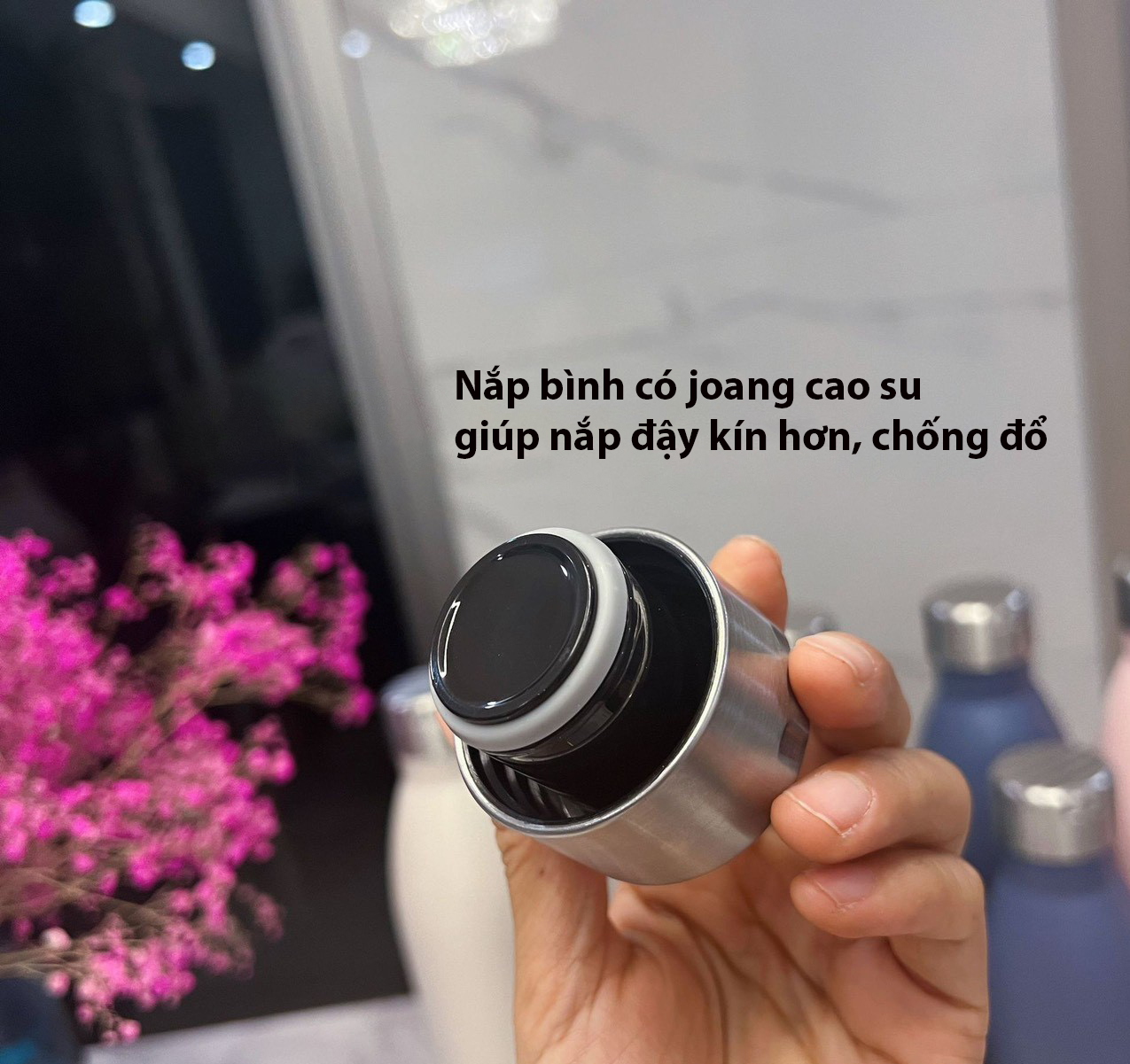 Bình giữ nhiệt inox 304 Tyeso có quai xách dung tích 1000ML