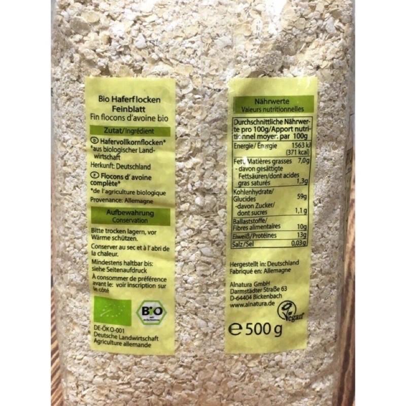 Yến mạch hữu cơ Đức Hafer Flocken 500gr