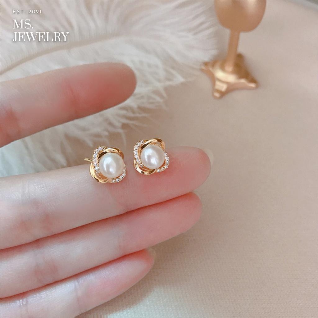 Khuyên Tai Hàn Quốc Bạc S925 Đính Đá CZ KS16