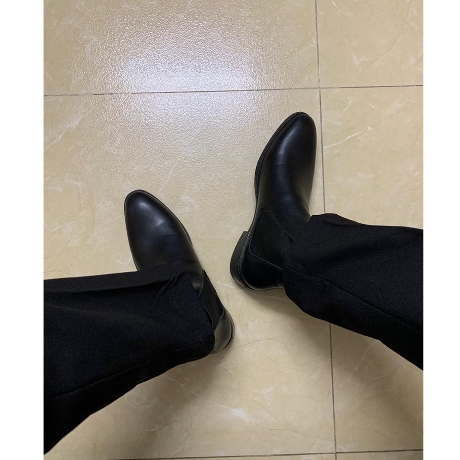 Giày bot da nam cổ cao phom chealse boots chuẩn âu sang trọng lịch lãm dễ dang phối đồ có thể kết hợp lót tăng cao