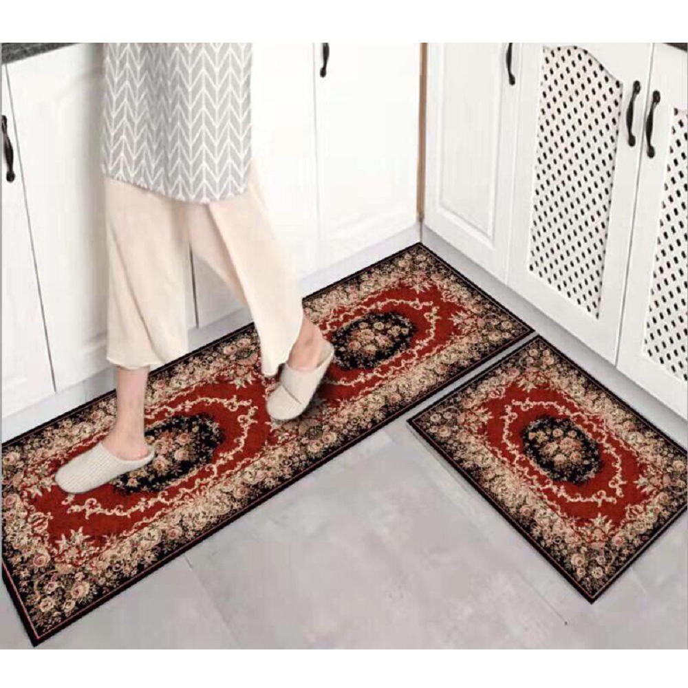 Bộ thảm bếp nỉ nhung lì cao cấp không bám bụi, dễ dàng vệ sinh họa tiết dễ thương