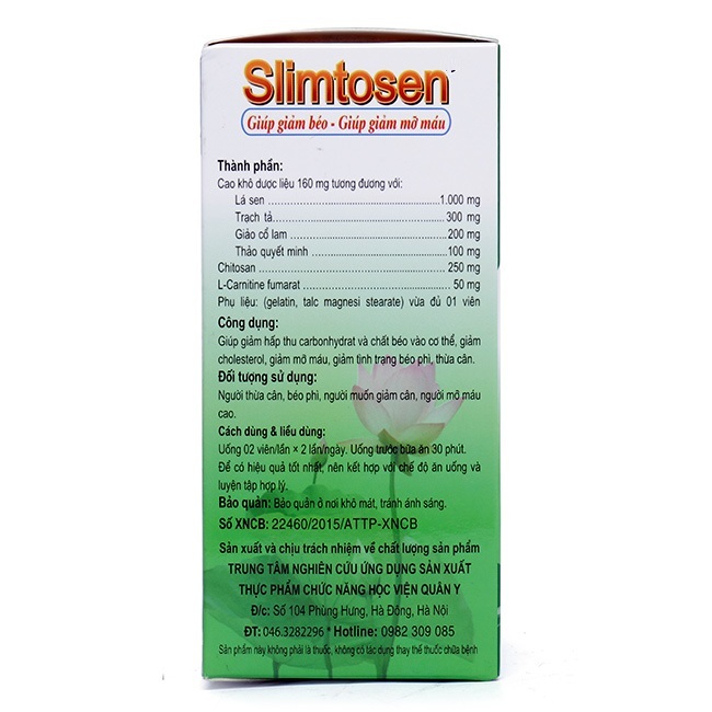 Combo 1 Thực phẩm chức năng Slimtosen + 2 trà slimutea Học viện quân y