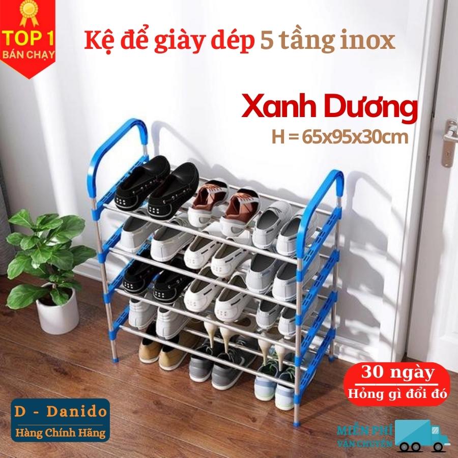 Kệ để giày dép 05 tầng hợp kim nhôm - Giá để giày dép 05 tầng - Kệ để đồ, kệ sách loại gấp gọn cao cấp D Danido