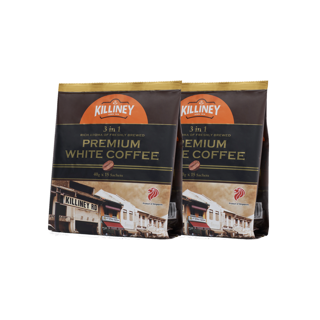 Combo 2 Túi Cà Phê Trắng Kem Sữa Hòa Tan 3-In-1 Cao Cấp Killiney 3-In-1 Premium White Coffee - (2 Túi X 15 Gói)