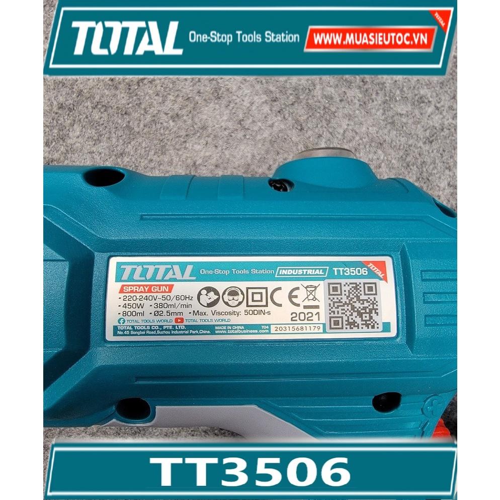 Máy phun sơn dùng điện 450W Total tặng kèm thêm 1 đầu béc 1.5 hoặc 1.8