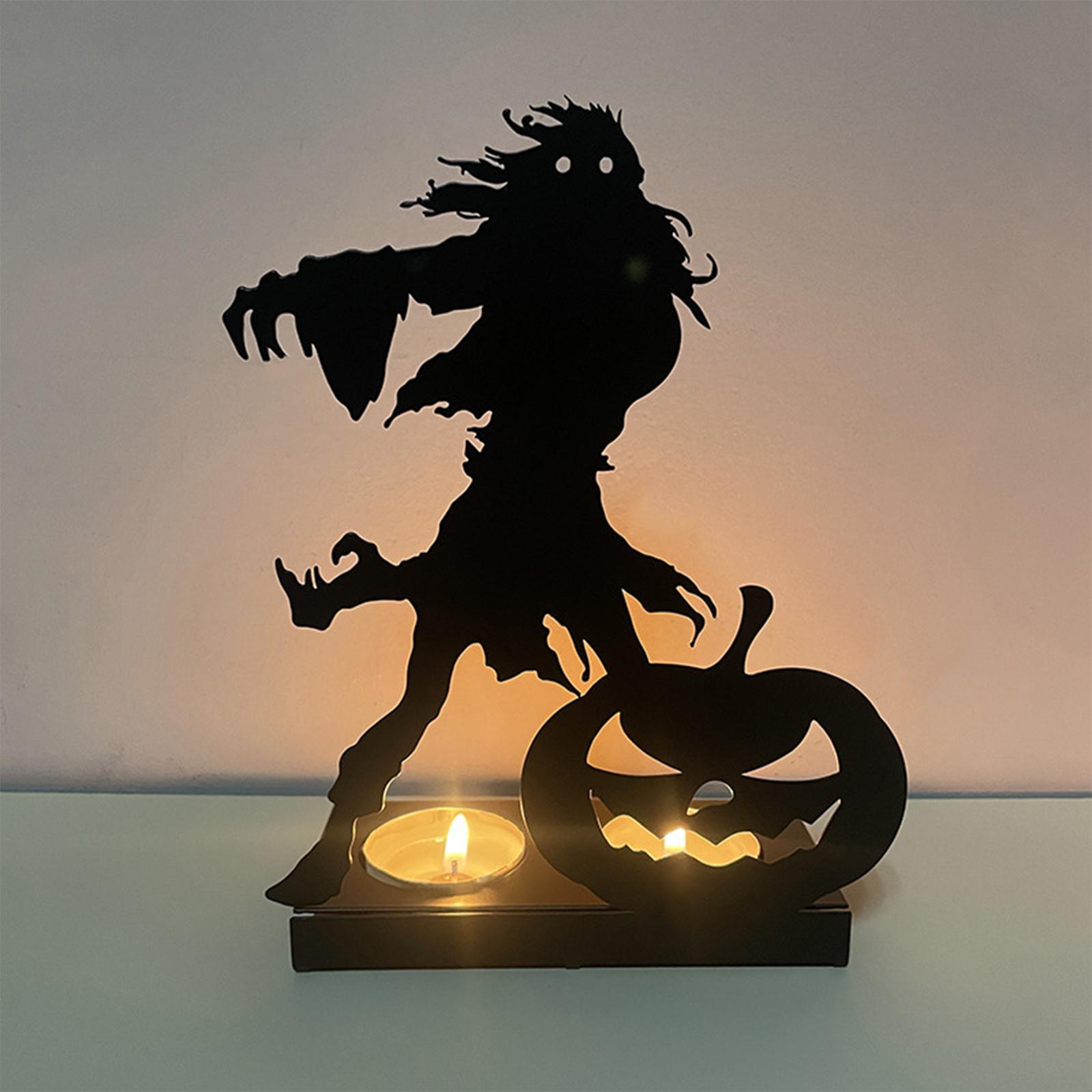 Halloween Tealight Holder Candle Holder Metal Candles Stand Halloween Candlestick Halloween Decorations for Party Festival Arrangement Props