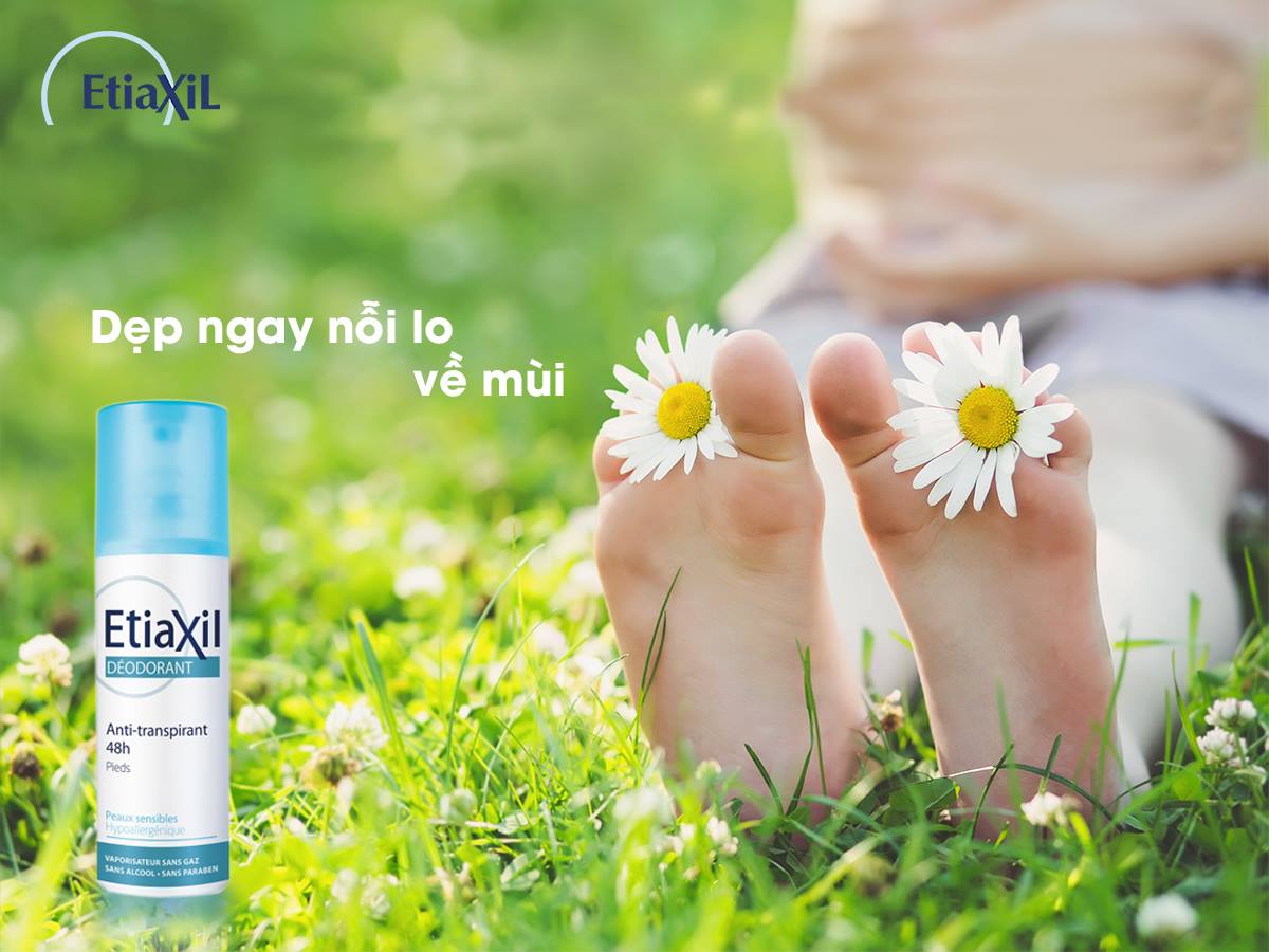 Xịt Khử Mùi Giảm Mồ Hôi Chân Etiaxil Deodorant Anti-Transpirant 48h Pieds 100ml