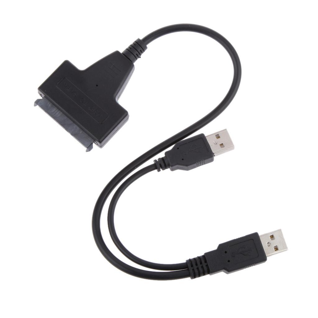 Dual USB 2.0 to  15+7  Pin  Cable Connector .5" HDD