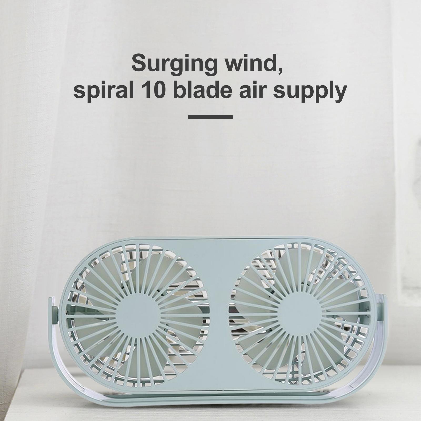 USB Desk Fan Personal Strong Wind  USB Powered Quiet 3 Speeds