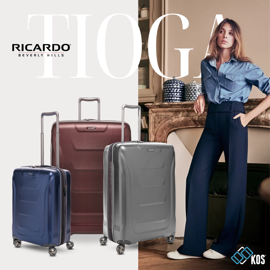 Vali du lịch size M (25 inch), Ricardo Tioga 2.0 thế hệ mới, thương hiệu Mỹ, bảo hành 5 năm quốc tế, Màu Navy