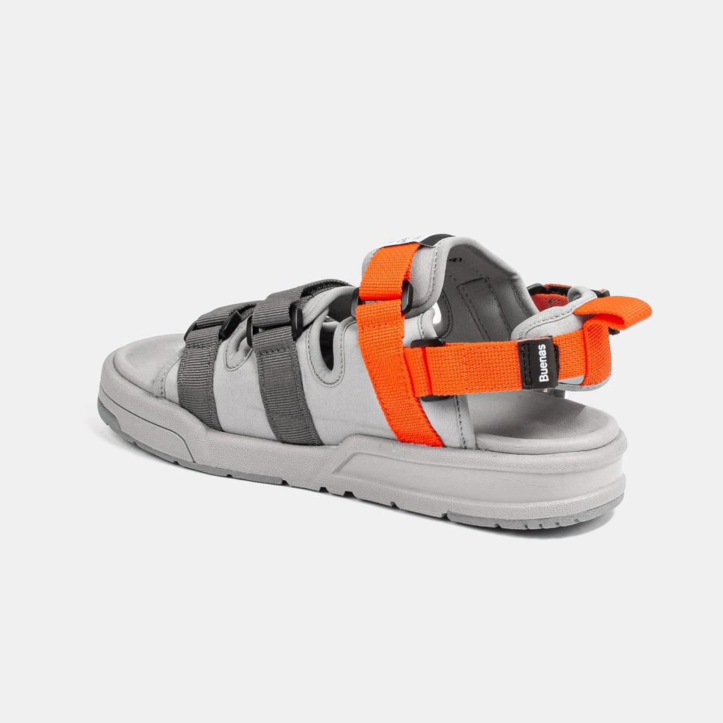 Giày sandal nam nữ unisex đi học quai ngang Buenas Sport SD6879 Cam ghi đế cao 3 phân