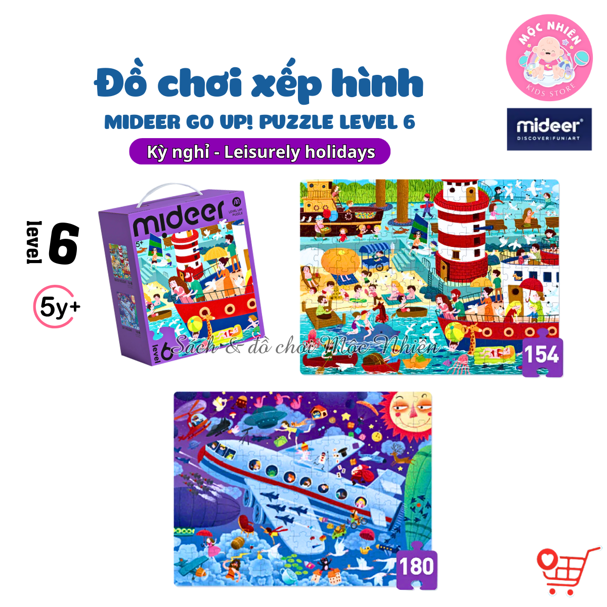 Đồ chơi xếp hình puzzle Mideer - Level 6 (02 tranh 154 và 176 mảnh ghép) - Dành cho bé từ 5 tuổi