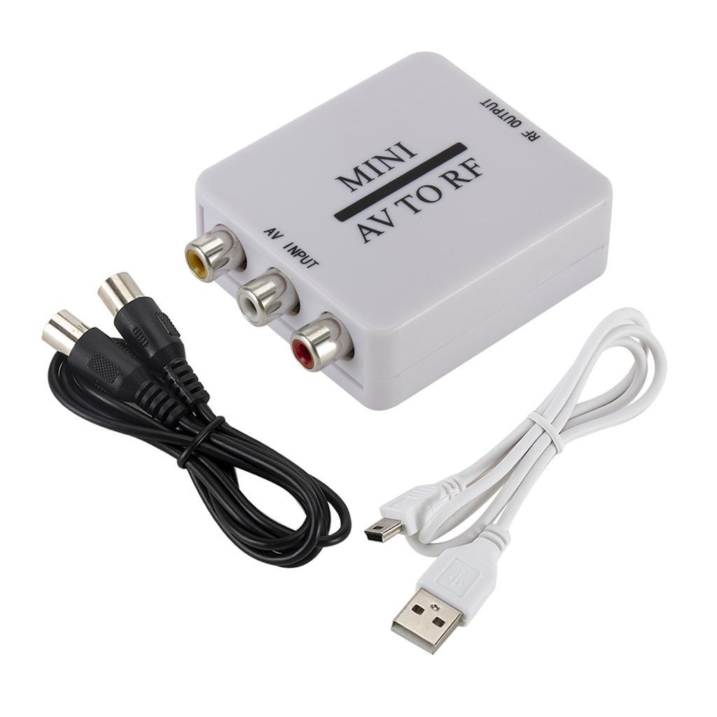 Portable 2 Pcs AV to RF Converter Box TV Station-selector 67.25Mhz 61.25Mhz
