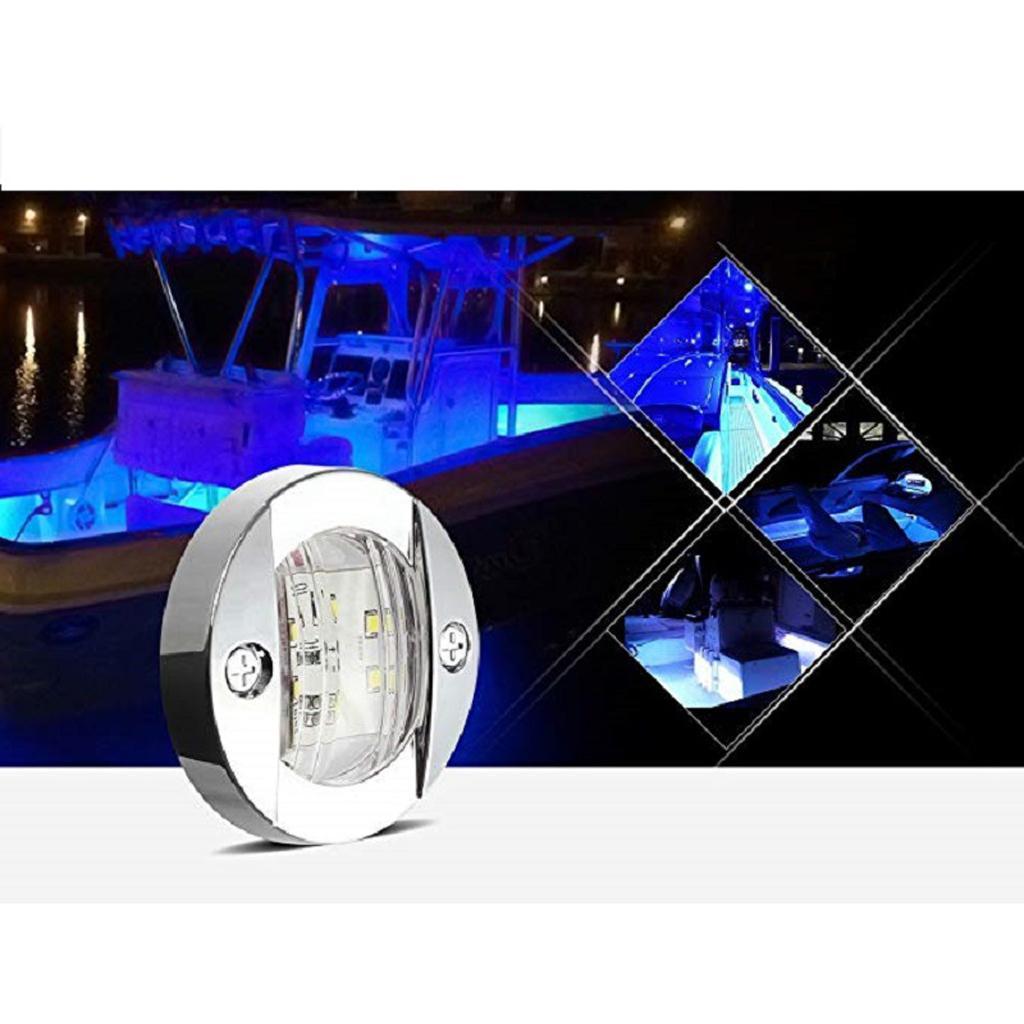 Stainless Steel Marine Boat Yacht RV 6 LEDs Step Courtesy Light 12V White
