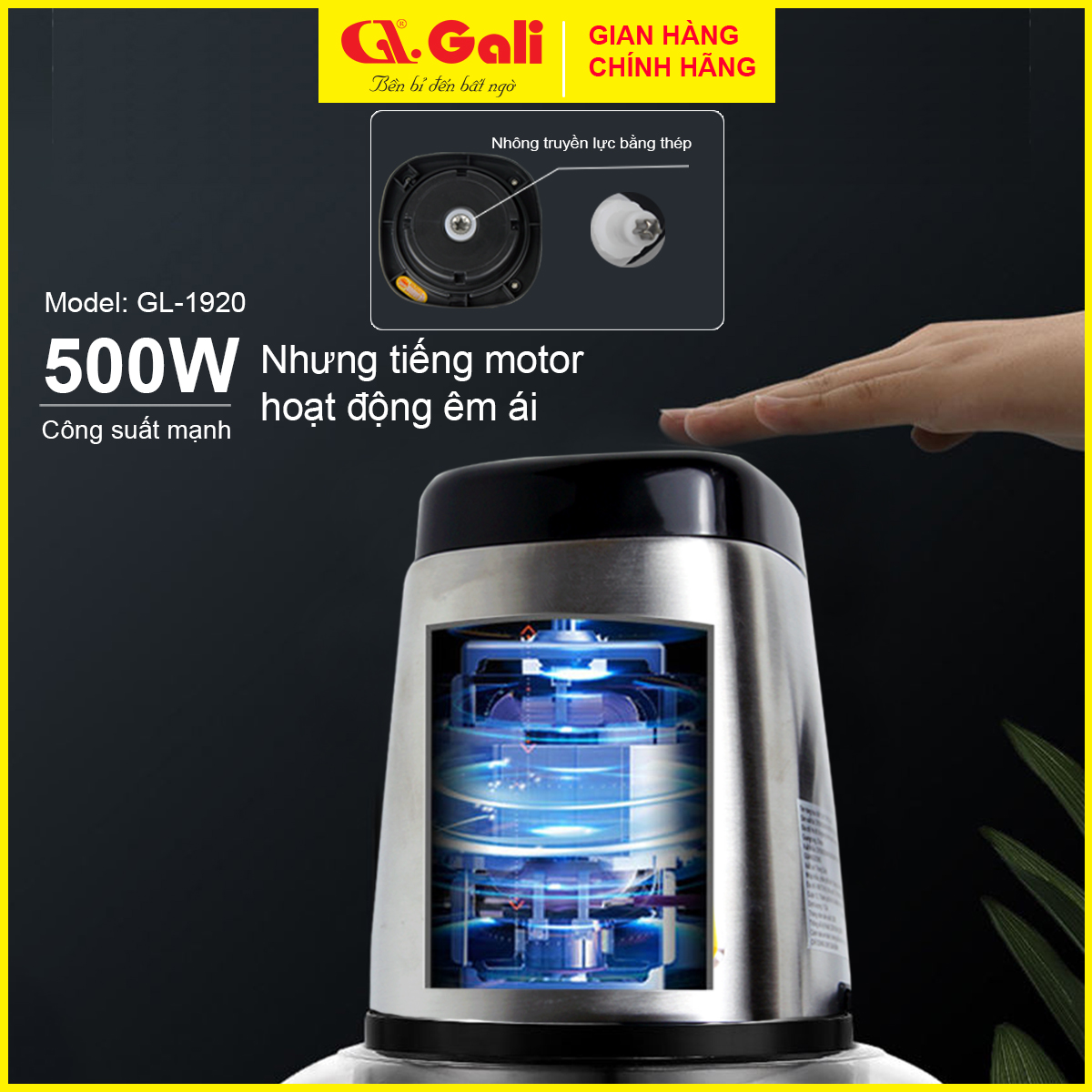 Máy xay thịt dùng trong gia đình mang thương hiệu Gali 1920 công suất 500w, Hàng chính hãng, an toàn khi chế biến thực phẩm