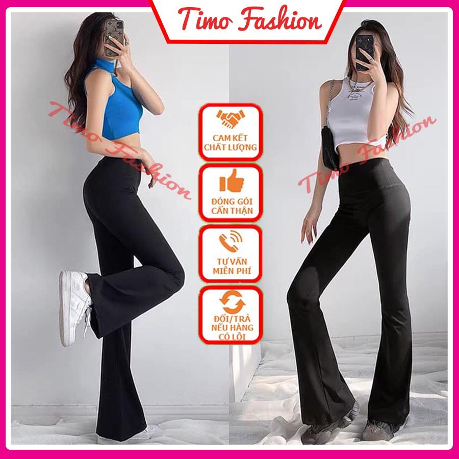 Quần ống loe nữ đẹp, quần legging nữ ôm ống loe dáng dài, lưng cao co giãn siêu tôn dáng, thời trang nữ, TF015