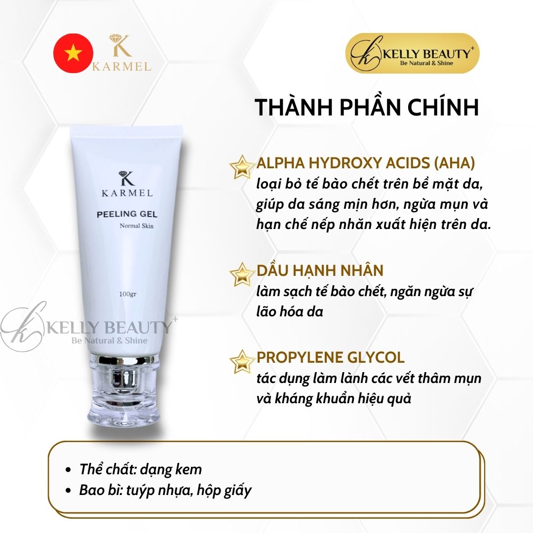 Tẩy Tế Bào Chết Da Khô Karmel Peeling Gel Normal Skin - Giảm Dày Sừng, Da Sáng Mềm Mịn | Kelly Beauty