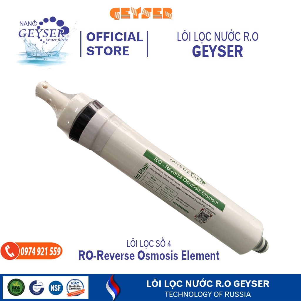 máy lọc nước gia đình Geyser Nano Ecotar, bình lọc nước ro, linh kiện máy lọc nước