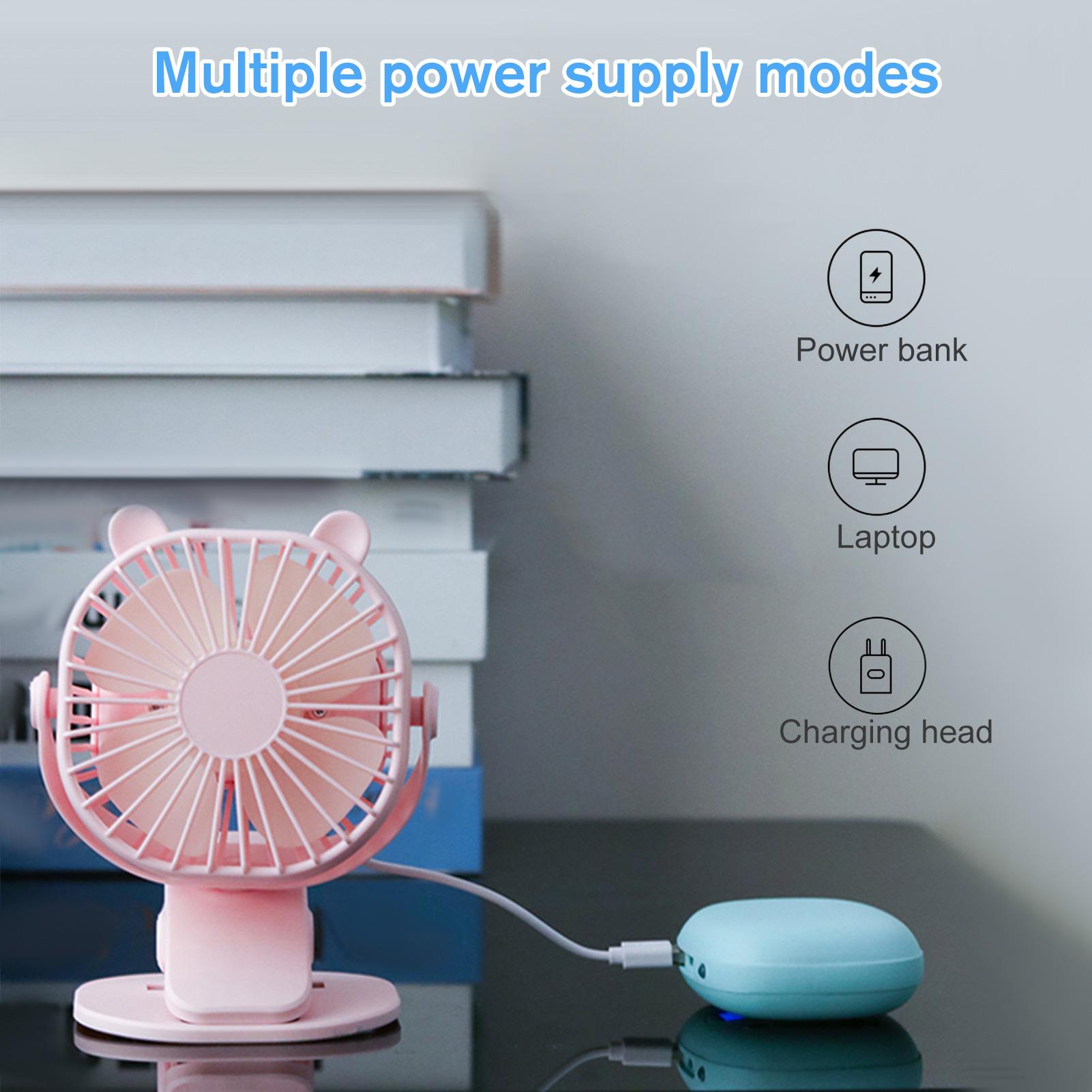 Quạt Sạc Pin Tích Điện Để Bàn, Tốc Độ Gió Cực Mạnh xoay 360 độ