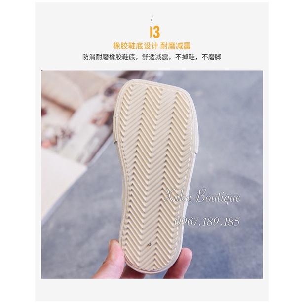 Giày Vải Đế Vuông Thể Thao Quảng Châu Cao Cấp Tang Mi Tu - Xuka Boutique - Giày Cổ Thấp Quai chun co giãn Cho Bé