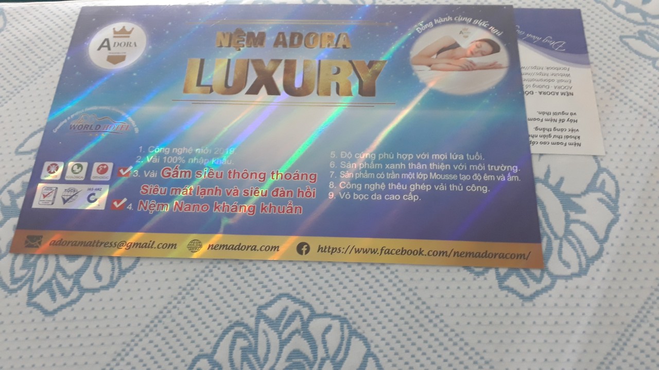 Nệm Foam Aroma Luxury Độ Đàn Hồi Cực Tốt Độ Bền Cao Thấm Hút Mô Hôi Mang Lại Vẻ Sang Trọng Cho Phòng Ngủ