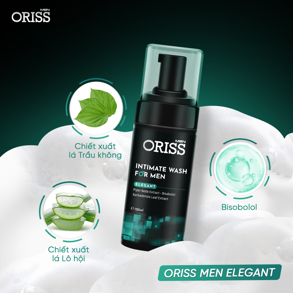 Dung Dịch Vệ Sinh Chuyên Dụng Cho Nam Giới Dạng Bọt Oriss Men Elegent 120ml/chai