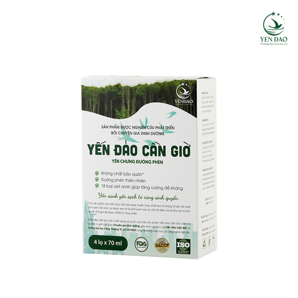 Yến Hũ Chưng Đường Phèn Yến Đảo Cần Giờ chăm sóc sức khoẻ cho mọi người hộp 4-6 hũ