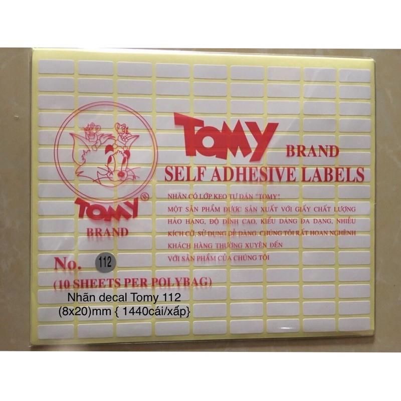 Giấy Decal Tomy A5 các cỡ từ 111 -124