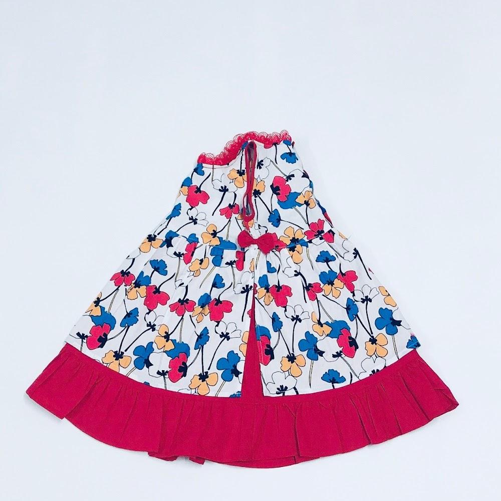 Áo dài váy bé gái họa tiết Hoa đỏ - AICDBGUFADSU - AIN Closet