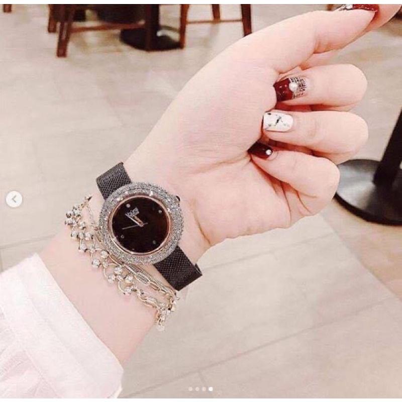 Đồng hồ nữ Burgi case 36mm mầu đen