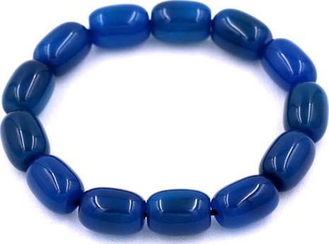 Vòng tay Lu Thống Thạch Anh Xanh Dương Bầu size 10mm x 14mm - hợp mệnh Mộc, mệnh Thủy