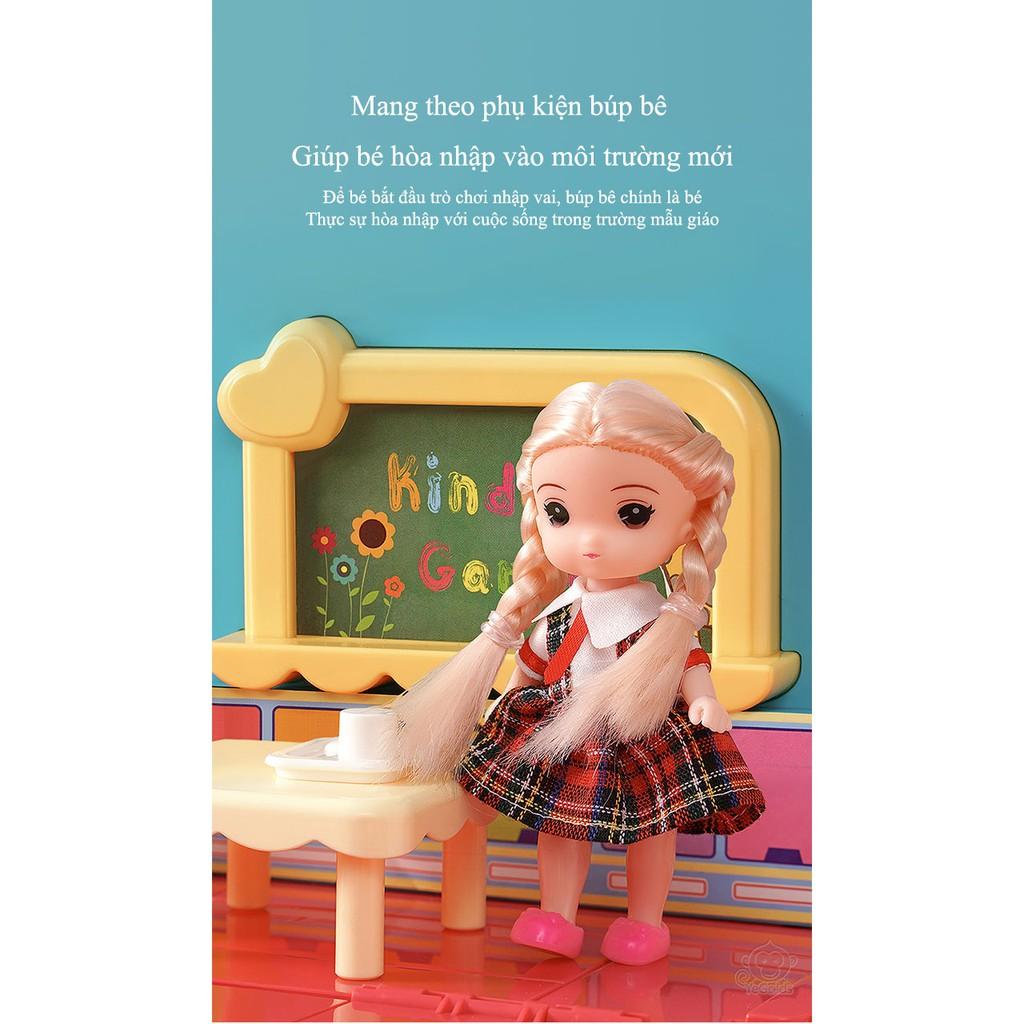 Bộ đồ chơi ngôi nhà búp bê mô phỏng trường mẫu giáo Doll House - Phát triển kĩ năng cho bé