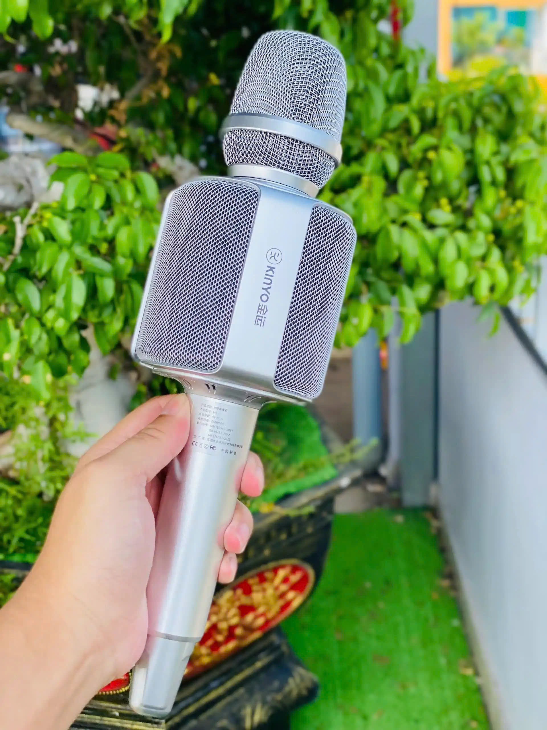 Micro Kèm Loa H9 H9 Pro Bluetooth Karaoke Vừa Karaoke Vừa Livestream Đủ Dây Jack Kết Nối Kèm Hộp Đựng Cao Cấp Chống Sốc Hàng Nhập Khẩu