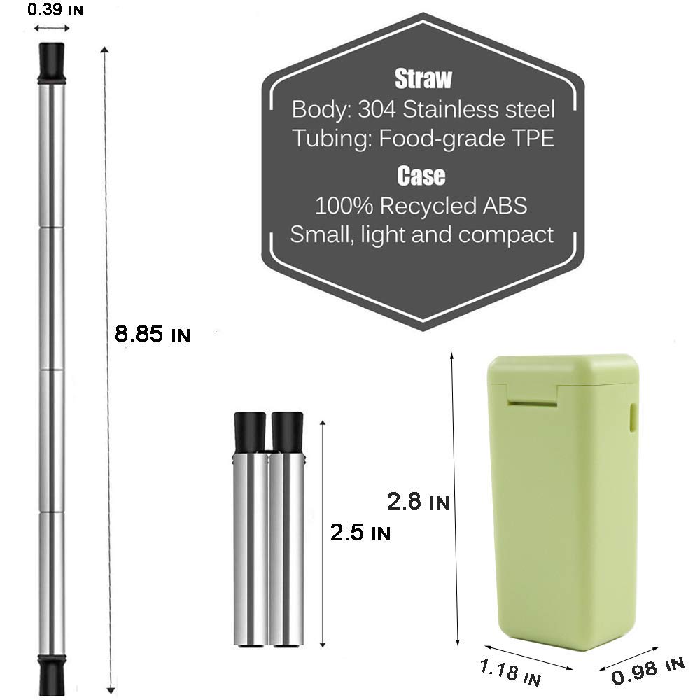 Ống Hút Gấp Gọn Bảo Vệ Môi Trường Final Straw - Ống Hút Gấp Gọn Từ Kim Loại Và Cao Su