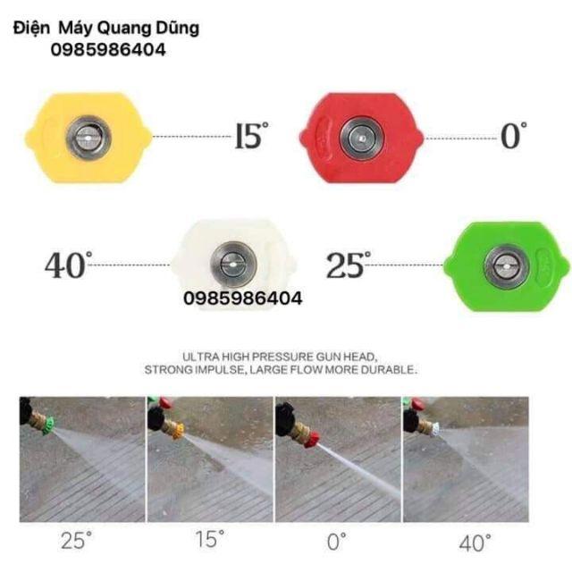 Bộ sung xịt rửa và bình tạo bọt tuyết cao cấp cho máy rửa xe áp lực cao + Bộ 4 béc phun 0 - 40 độ